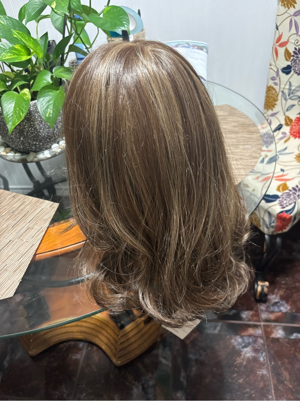 Jon renau long wig brown,mousse cake mono top hd synthetic 100% polyester